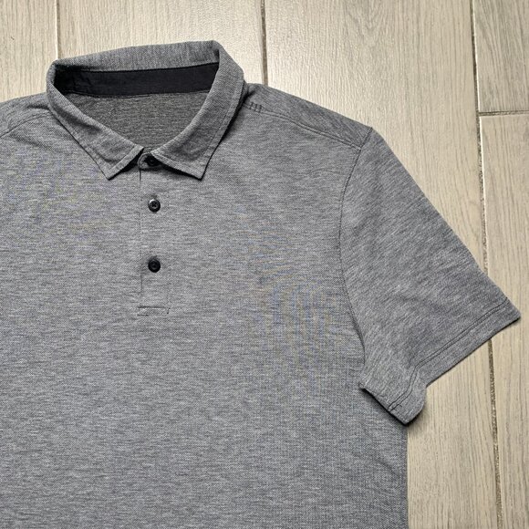 Lululemon Evolution Polo Heathered Black Size M - Picture 2 of 6